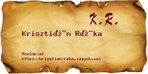Krisztián Réka névjegykártya